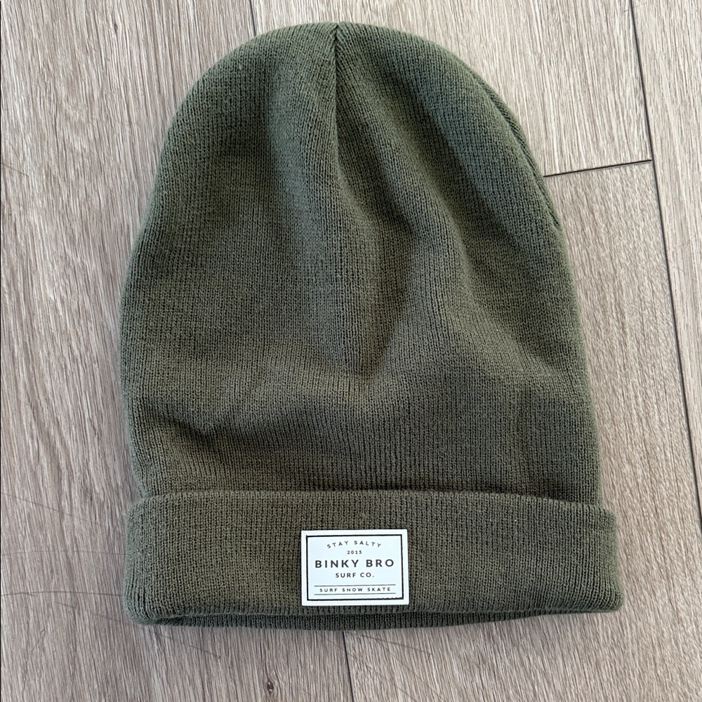 Binky Bro Olive Knit Beanie adult size